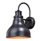 Vaxcel Delano 1 Light Dusk to Dawn Bronze Gold Farmhouse Barn Dome Outdoor Wall Lantern T0316 - alternate 1